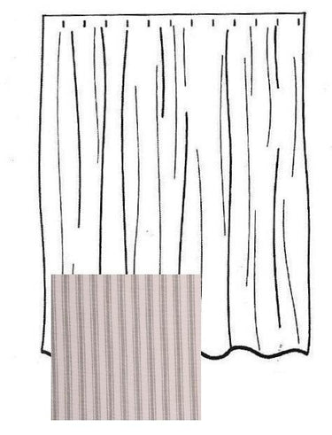 Grey Ticking Ruffle Shower Curtain SC179087 - The Fox Decor